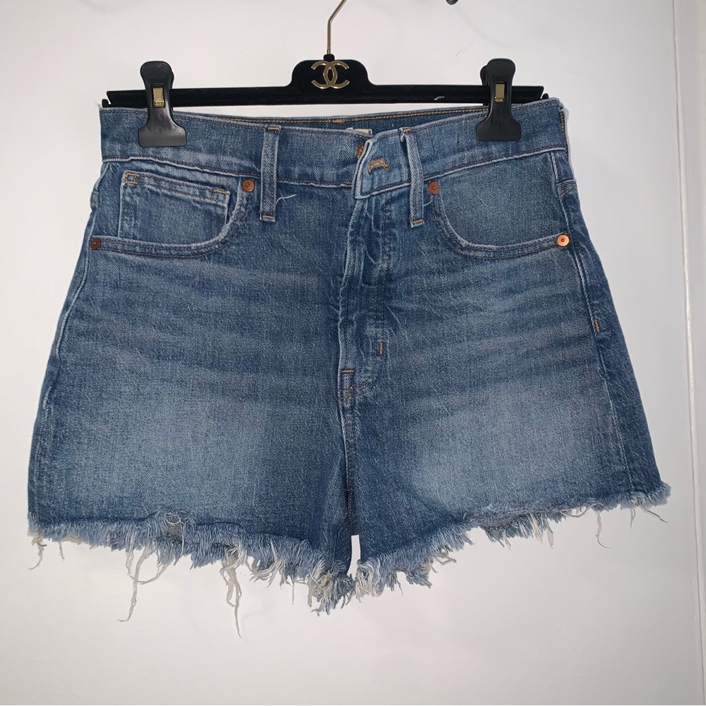 Madewell The perfect Jean Short Cutoff high rise denim shorts Size 28 #Shorts